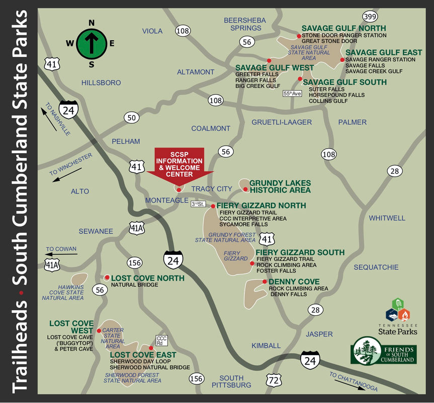 Stone Door Trail Map Park Overview - Friends Of South Cumberland State Park